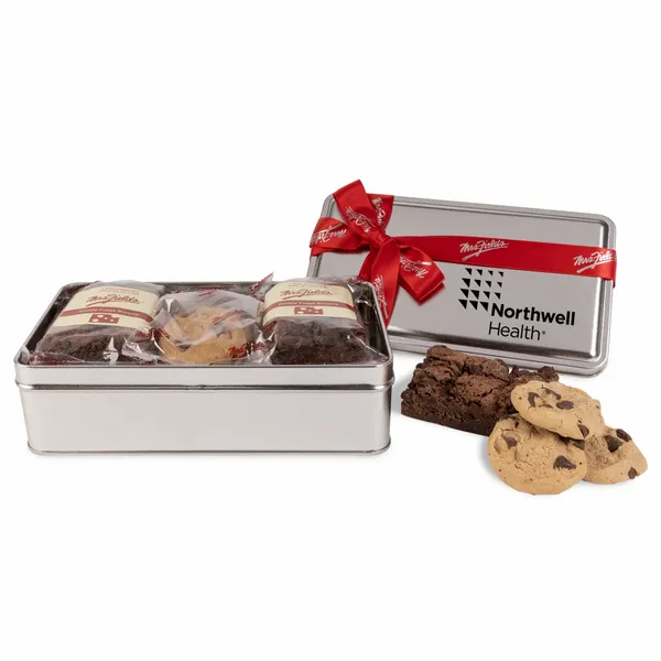 Mrs. Fields® Double Fudge Brownie and Cookie Tin - Custom Shot Glass Now