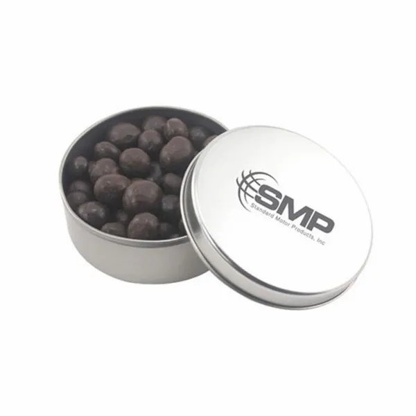 Round Tin with Choc Espresso Beans - SBF3000 - Custom Shot Glass Now