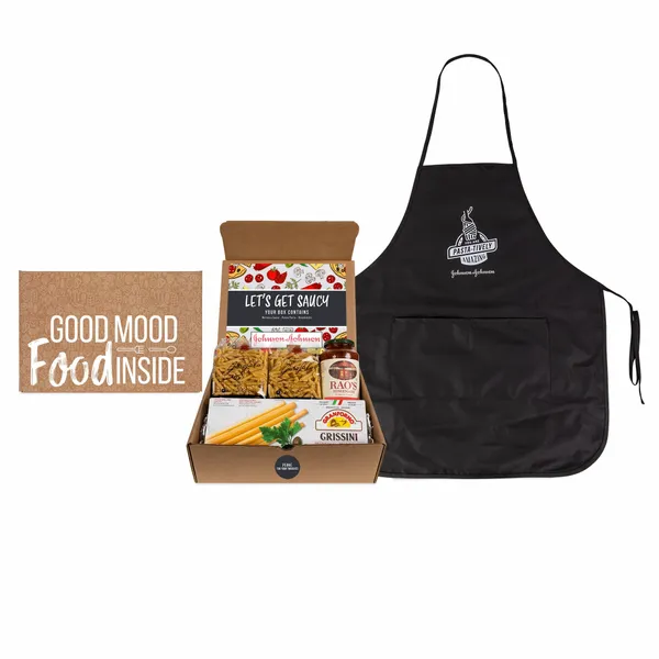 Lets Get Saucy- Italian Gourmet Kit with Apron - Custom Shot Glass Now
