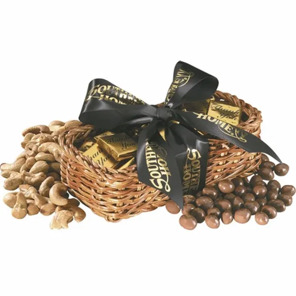 Gift Basket with Chocolate Sunflower Seeds - Custom Shot Glass Now