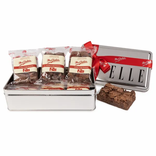 Mrs. Fields® Double Chocolate Fudge Brownie Tin- 6 pack - Custom Shot Glass Now