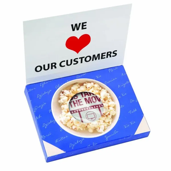 Greeting Card Box with Microwave Popcorn - Custom Shot Glass Now