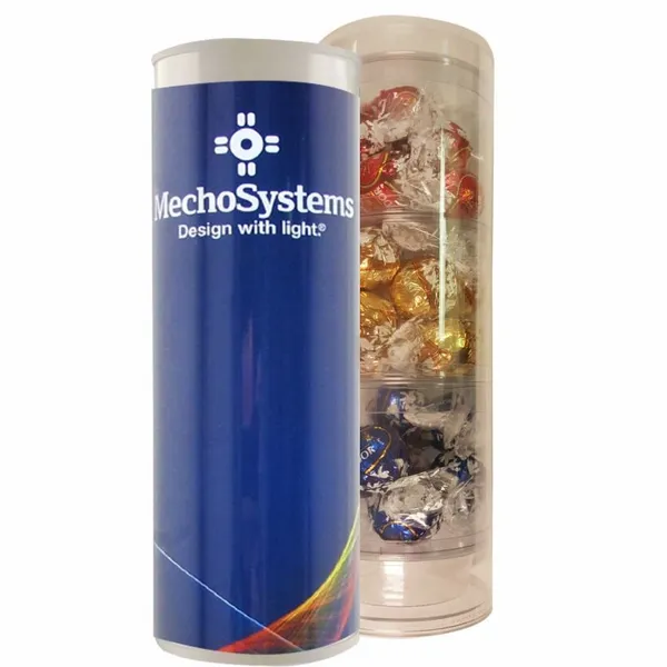 3 Piece Holiday Gift Tube with Lindor Truffles - Custom Shot Glass Now