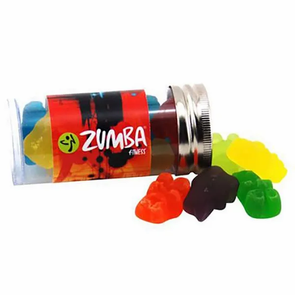 Clever Candy Small 3" Candy Tube with Gummy Bears - Custom Shot Glass Now