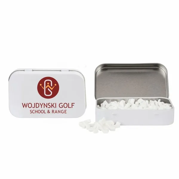 Rectangular Tin with Golf Club Shaped Mints - Custom Shot Glass Now