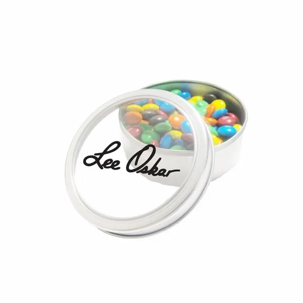 M&M'S® in Large Top View Tin - Custom Shot Glass Now