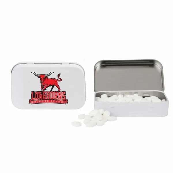 Rectangular Tin with Football Shaped Mints - Custom Shot Glass Now