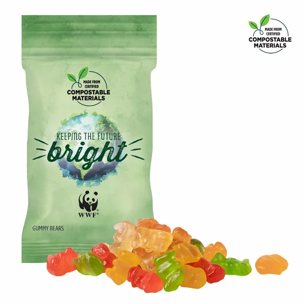 1oz ECO-Digibag, Compostable & Full Color, Gummy Bears - Custom Shot Glass Now