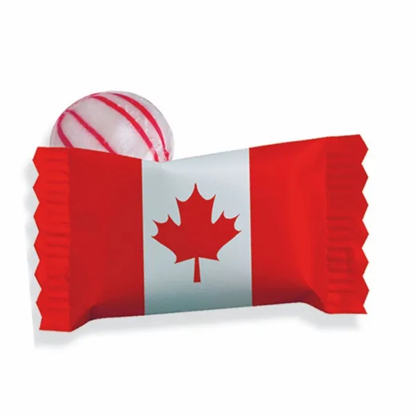 Individual Canadian Peppermint Stock Wrapped Candy - Custom Shot Glass Now