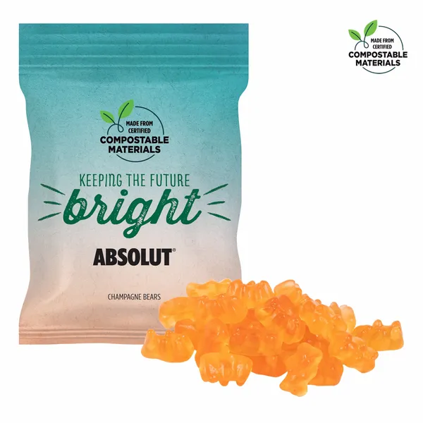 2oz ECO-Digibag, Compostable & Full Color, Champagne Bears - Custom Shot Glass Now