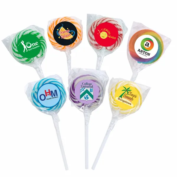 Swirl Lollipop with Round Label - Custom Shot Glass Now