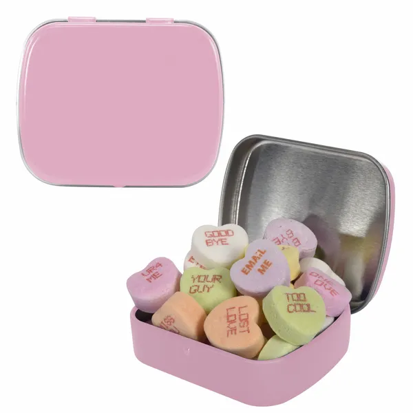 Small Mint Tin with Conversation Hearts - Custom Shot Glass Now