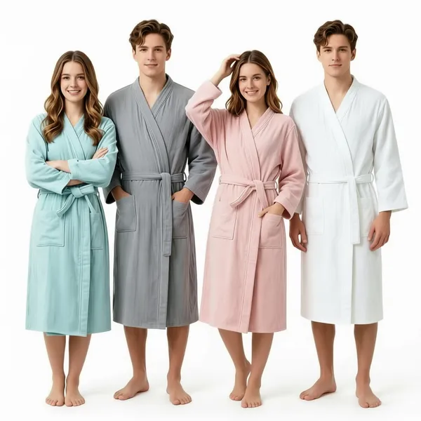 4 Layer Gauze Cotton Bathrobes - Custom Shot Glass Now
