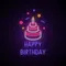 Happy Birthday with Cake Neon Sign - Custom Shot Glass Now