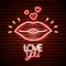 Lips with Love You Neon Sign - Custom Shot Glass Now