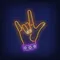 Rock Gesture Neon Sign - Custom Shot Glass Now