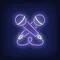 Crossed Microphone Neon Sign - Custom Shot Glass Now