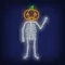 Skeleton with Pumpkin Head Neon Sign - Custom Shot Glass Now