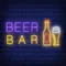 Beer & Bar with Bottle & Glass Neon - Custom Shot Glass Now