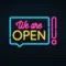 We Are Open Neon Sign - Custom Shot Glass Now