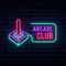Retro Joystick Arcade Club Neon Sign - Custom Shot Glass Now