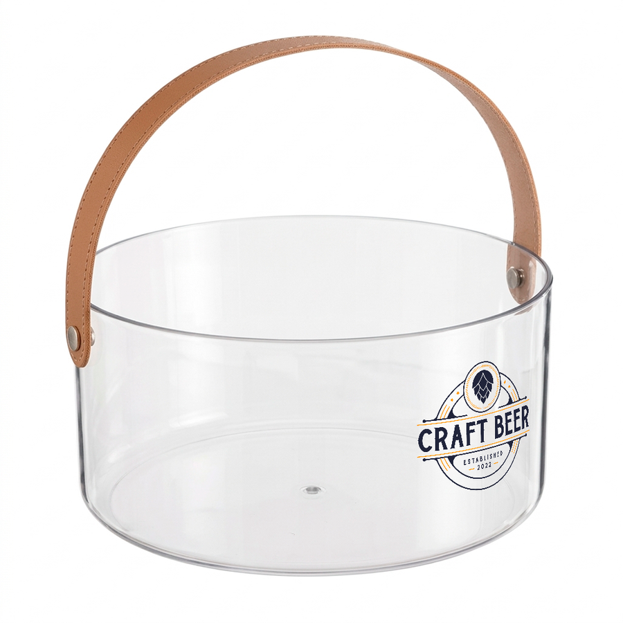 Leather-Strap Clear Drink Buckets - Custom Shot Glass Now