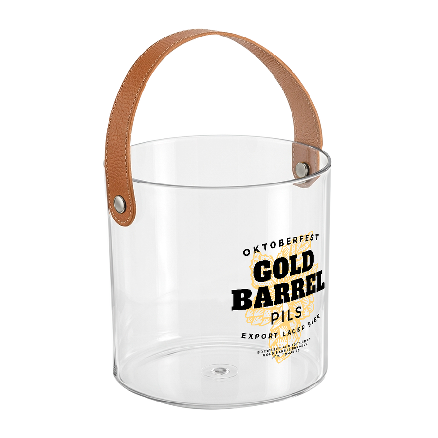 Leather-Strap Clear Drink Buckets - Custom Shot Glass Now