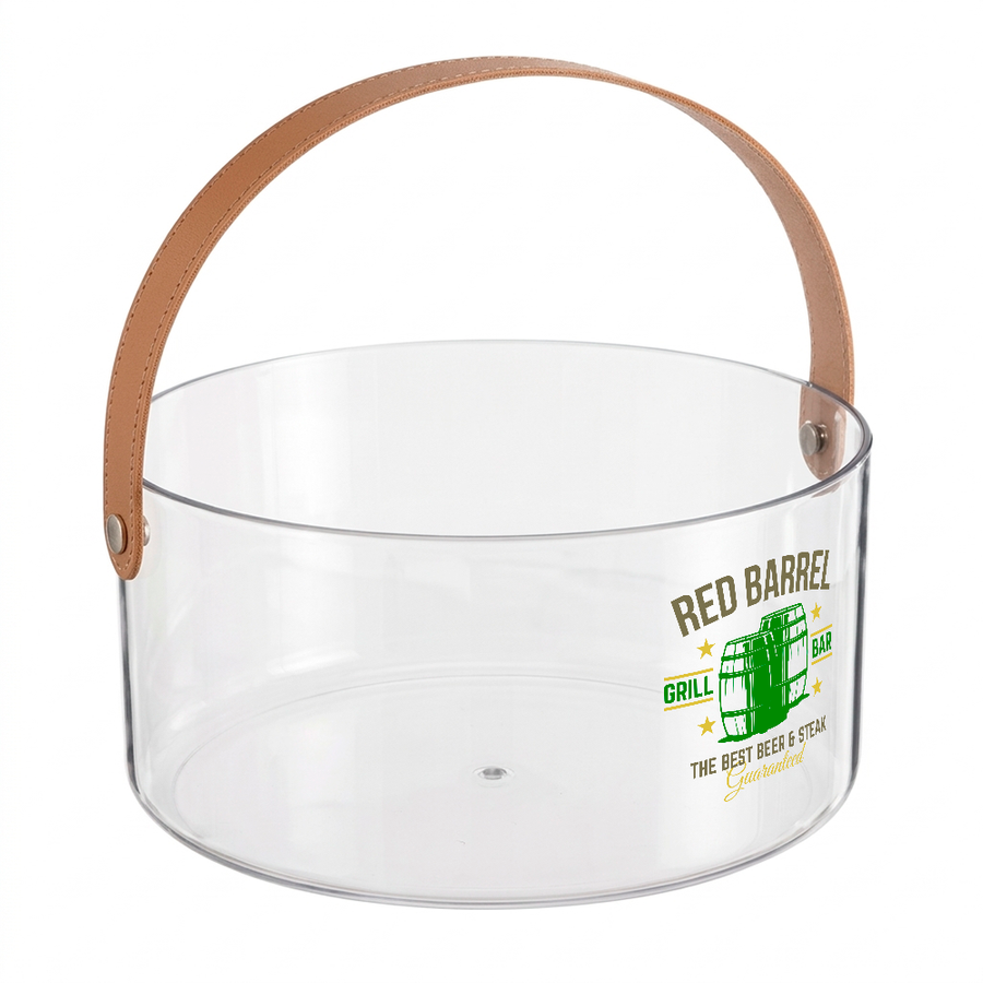Leather-Strap Clear Drink Buckets - Custom Shot Glass Now