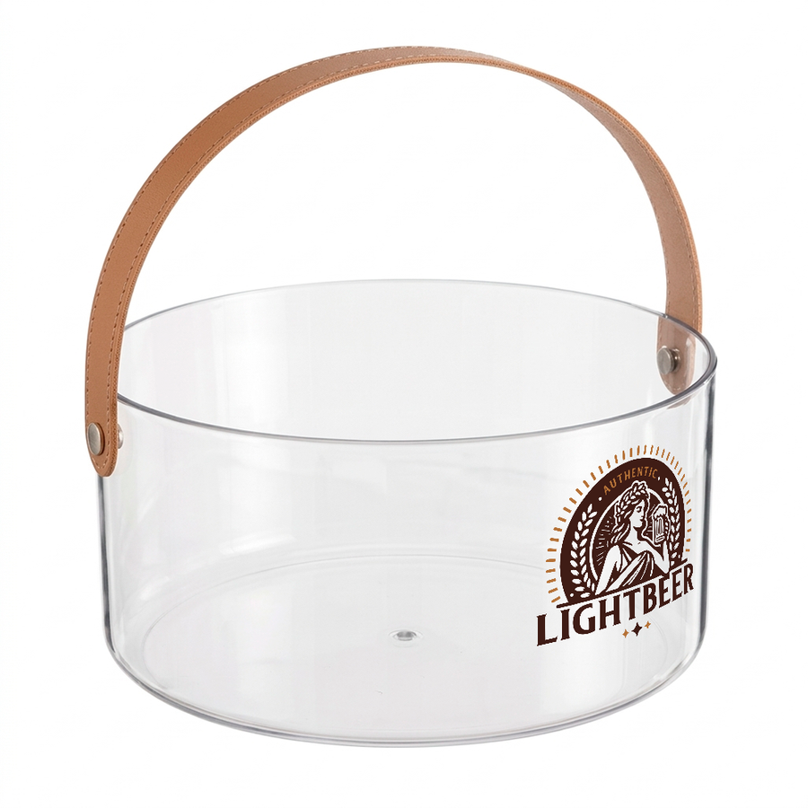 Leather-Strap Clear Drink Buckets - Custom Shot Glass Now
