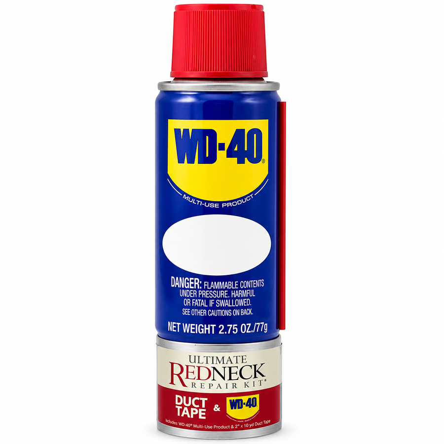 Ultimate Redneck Repair Kits, WD-40 2.75 oz Handy Cans and 6 yards of Duct Tapes - Custom Shot Glass Now