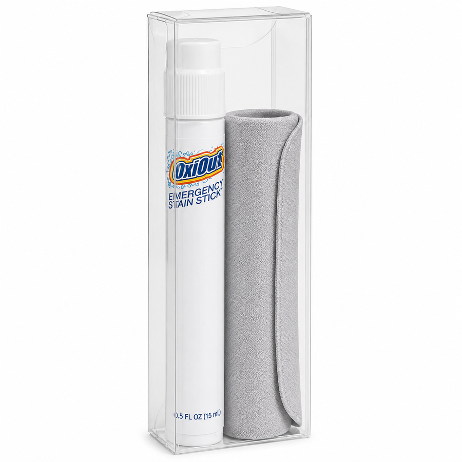 OxiOut Emergency Stain Stick Travel Kits with Premium Microfiber Cloths - Custom Shot Glass Now