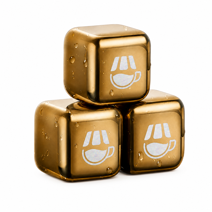 Gold Stainless Steel Ice Cubes - Custom Shot Glass Now