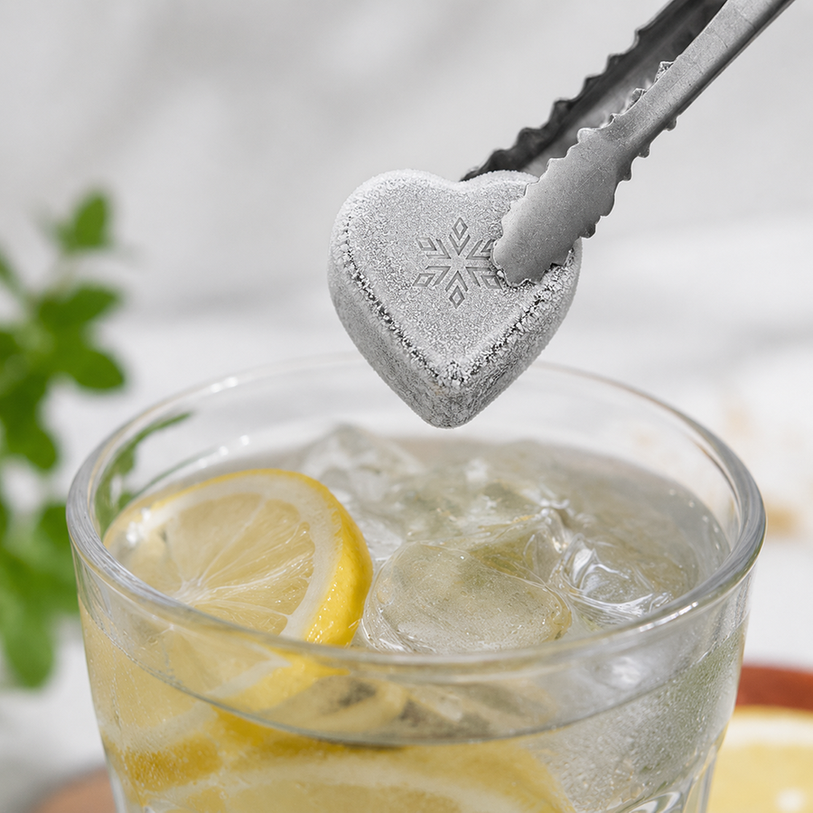 Heart-Shaped Stainless Steel Ice Cubes - Custom Shot Glass Now