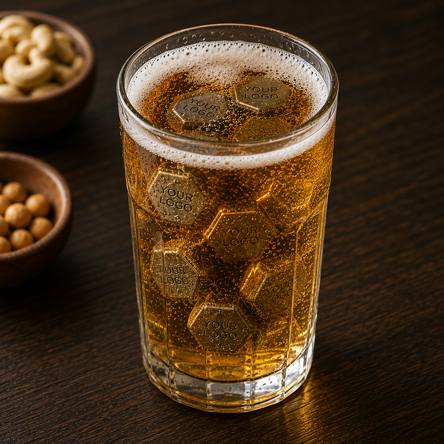 Hexagon Stainless Steel Ice Cubes - Custom Shot Glass Now