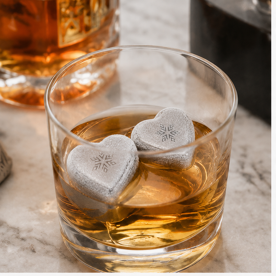 Heart-Shaped Stainless Steel Ice Cubes - Custom Shot Glass Now