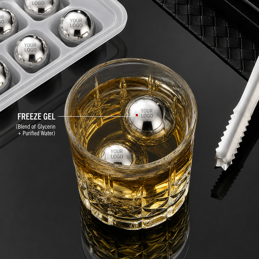 Soccer Ball Stainless Steel Ice Cubes - Custom Shot Glass Now