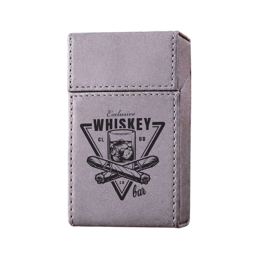 Flip Top PU Leather Full Bag Cigarette Cases - Custom Shot Glass Now