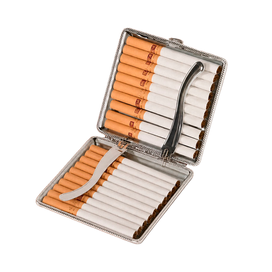 Leather Grain Metal Cigarette Cases - Custom Shot Glass Now
