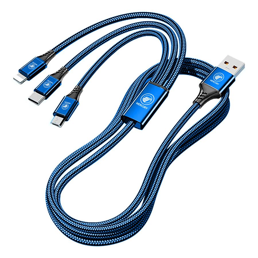 Nylon Braided 3-in-1 Charging Cables - Custom Shot Glass Now
