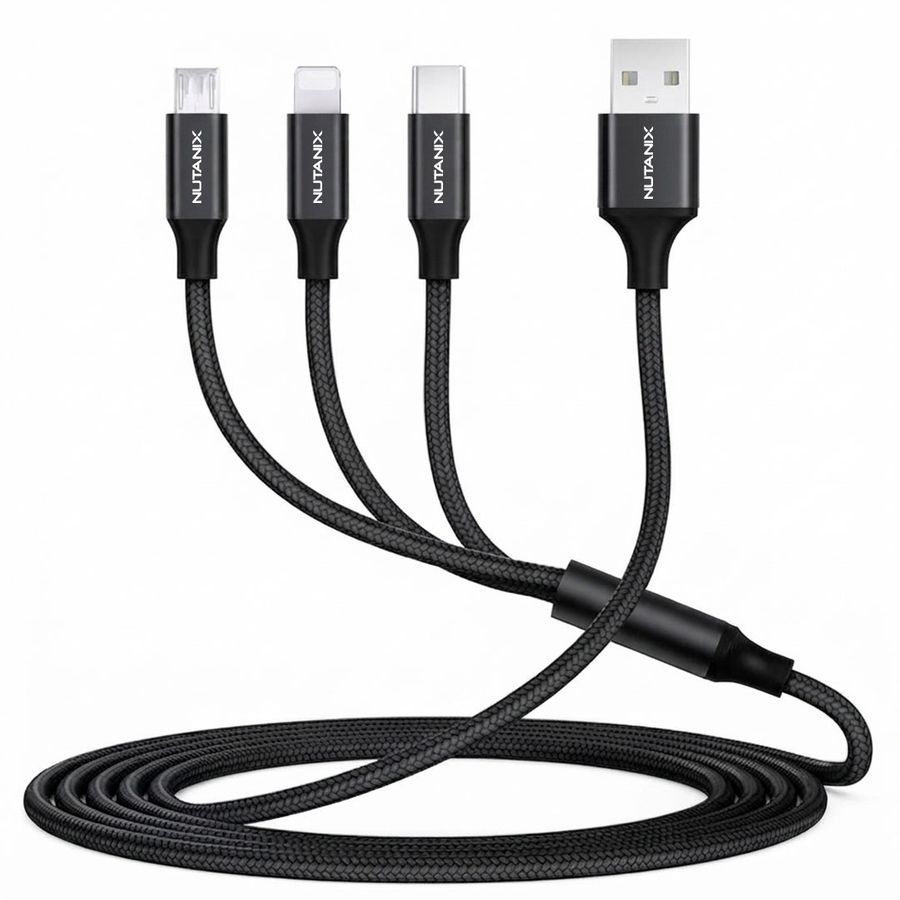 Nylon Braided 3-in-1 Charging Cables - Custom Shot Glass Now