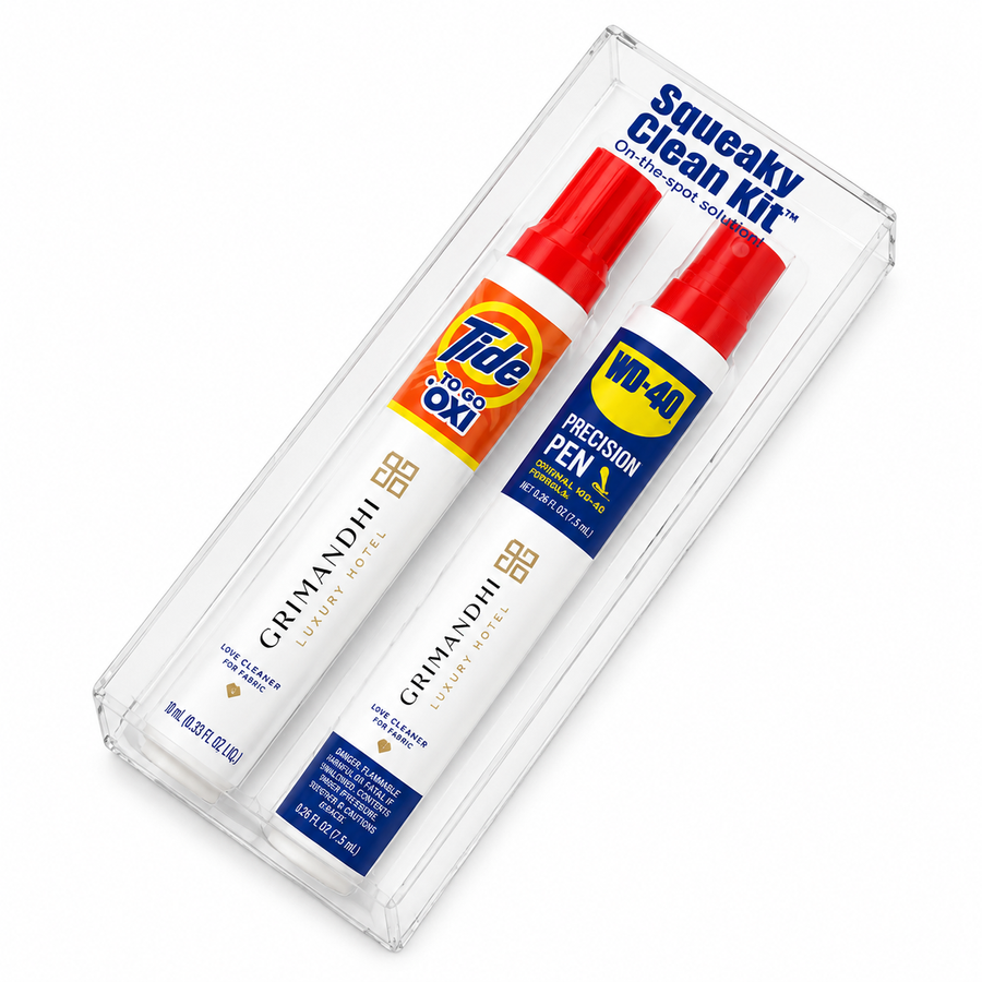 Squeaky Clean Kit - WD-40® Precision Pens and Tide® to Go + Oxi Travel Kits - Custom Shot Glass Now